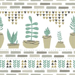Canvas Print - seamless succulent design
