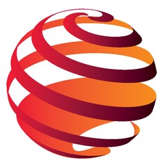 Wall Mural - Globe logo element spiral concept