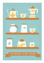 Poster - Coffee quote design