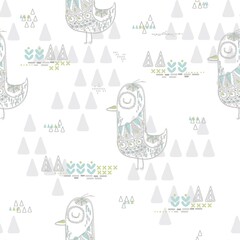 Canvas Print - seamless bird design