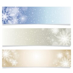 Wall Mural - Snowflake web banner collection