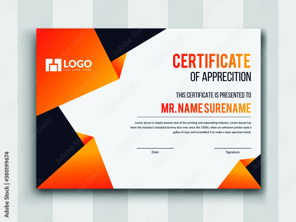 Professional Certificate Template Design for Print,Certificate Premium ...