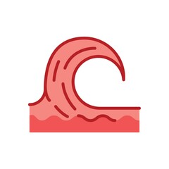 Sticker - tsunami icon illustration