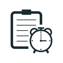 Canvas Print - Alarm clock with clipboard