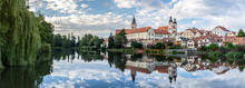 View towerads the Castle of Telc in the Czech Republic, UNESCO