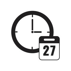 Poster - clock with calendar