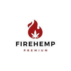 Wall Mural - fire cannabis logo vector icon illustration