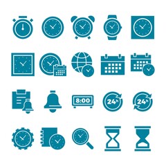 Poster - set of clock icons