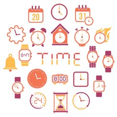 Wall Mural - Set of time icons