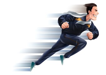 Wall Mural - Superhero dad running