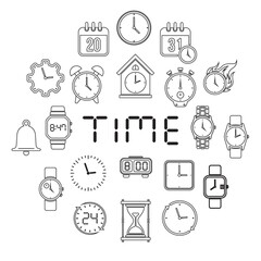 Canvas Print - Set of time icons