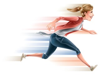 Wall Mural - Superhero mom running