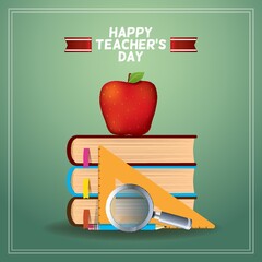 Canvas Print - Happy teacher's day design.