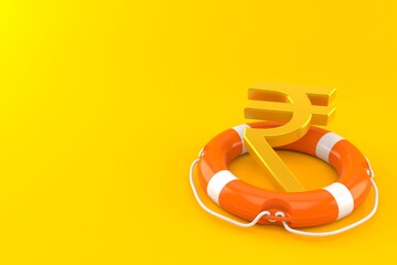 Wall Mural - Rupee currency symbol inside life buoy