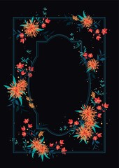 Wall Mural - Frame with floral design