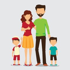 Poster - Family portrait vector illustration