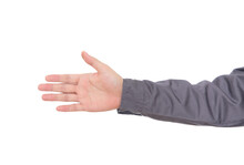 Spread Out Five Fingers Of One Hand In Front Of White Background