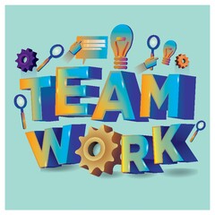 Canvas Print - Teamwork lettering design