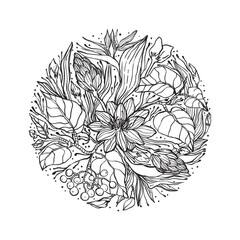 Sticker - Intricate floral design