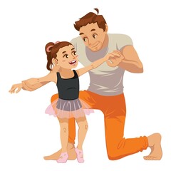 Poster - father teaching daughter ballet