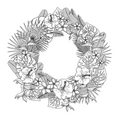 Wall Mural - Intricate flower wreath design