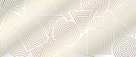 Luxury Gold line art wallpaper. Wall art background design for home decor, wallpaper, print, cover, website, packaging design. vector illustration.