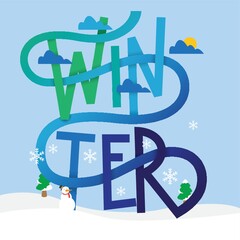 Canvas Print - winter lettering design