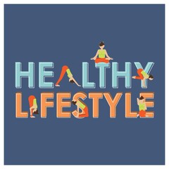 Wall Mural - healthy lifestyle lettering design