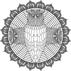 Sticker - intricate owl design