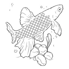 Poster - fish swimming design