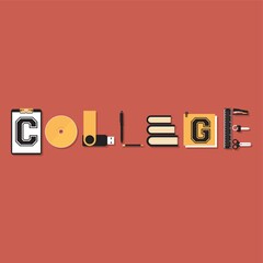 Sticker - College lettering design