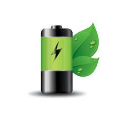 Sticker - Battery with eco friendly concept