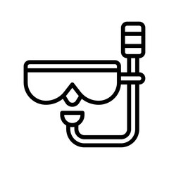 summer holiday related swimming glasses with breathing pipe vector in lineal style,