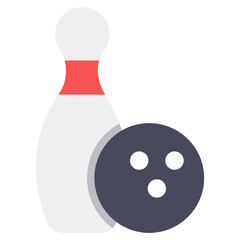 Wall Mural - 
Bowling icon, hitting pins in editable style 
