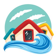 Wall Mural - House in flood