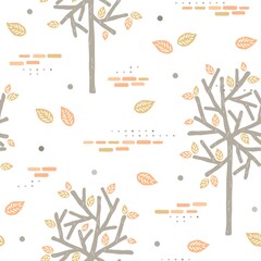 Wall Mural - Autumn leaves pattern design