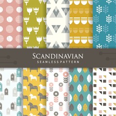 Canvas Print - set of Scandinavian pattern icons