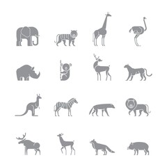 Poster - set of animal icons