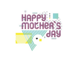 Wall Mural - contemporary happy mother days concept