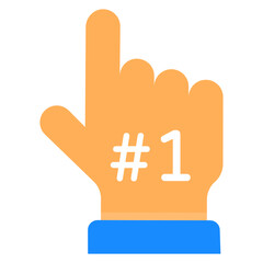 Canvas Print - 
First position icon in flat style, hand gesture 
