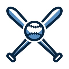 Canvas Print - Baseball bat and ball icon