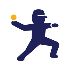 Wall Mural - Baseball pitcher icon