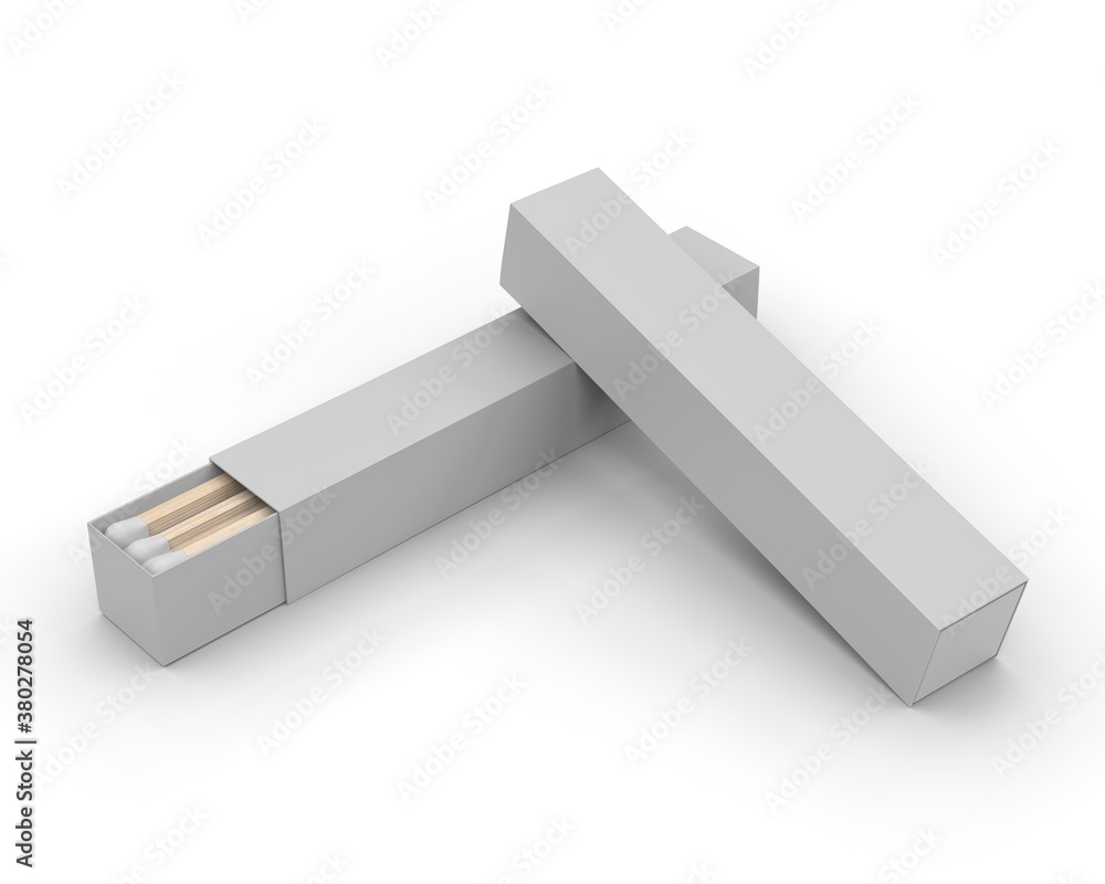 Empty Matchboxes Graphics Blank promotional matchbox for branding and mockup, 3d render ...