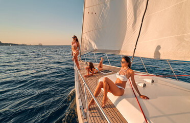 Poster - Female friends on yacht