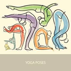 Wall Mural - yoga poses design