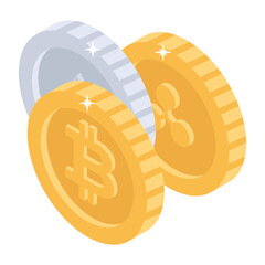 Wall Mural - bitcoin contract, isometric vector design