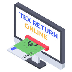 Wall Mural - online tax payment in isometric icon design