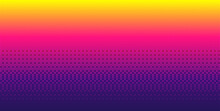 Sky Pixel Background Gradient. Seamless Pattern. Retro 8-bit Game Wallpaper. Bright Vector Backdrop