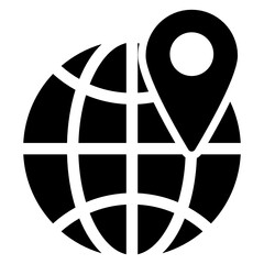 Wall Mural - 
Location pin on globe, vector design of local seo in modern flat style 
