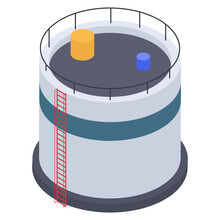 
Oil Depot Icon In Isometric Vector 
